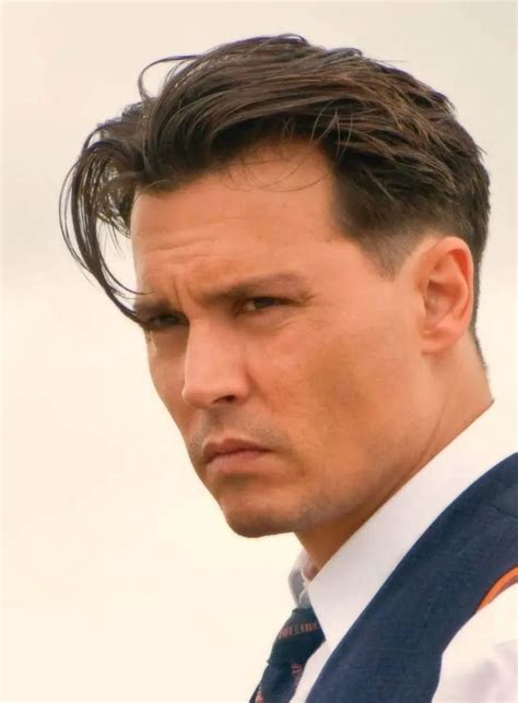 johnny depp slicked back hair.